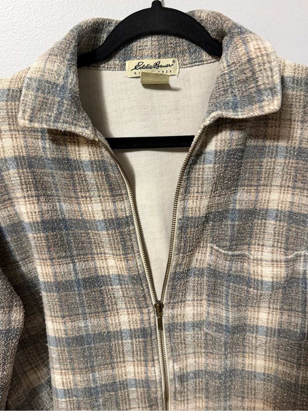 Vintage Eddie Bauer Women’s Small Plaid Full Zip Shirt Jacket Shacket 90s - Picture 3 of 5
